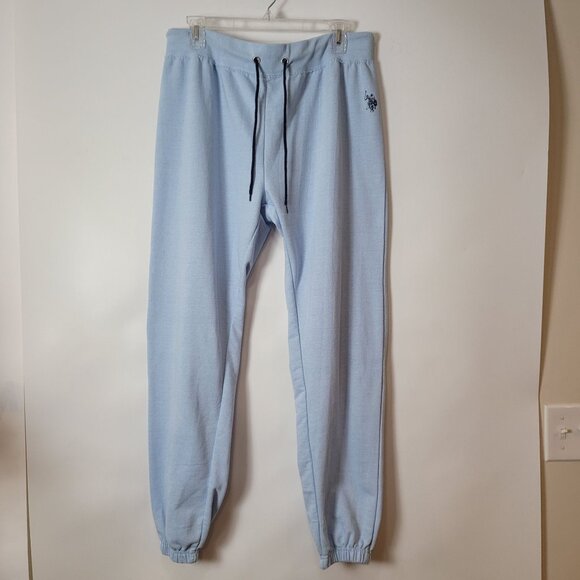U.S. Polo Assn. Light Blue Jogger Sweatpants 1X Cotton/Polyester Blend Elastic W - Picture 1 of 9